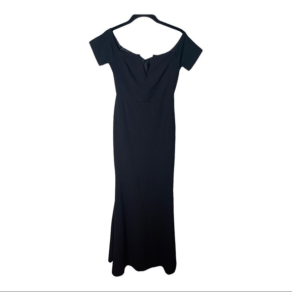 LULU'S Black Off the Shoulder Bodycon Maxi Gown Size Small bridesmaid - Picture 7 of 11